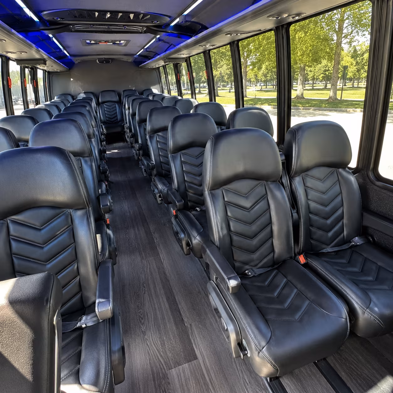 san bernardino 28 passenger minibus interior