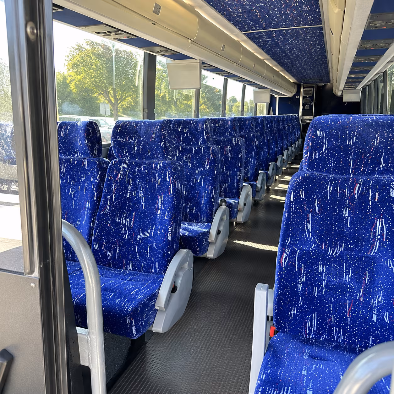 san bernardino 50 passenger charter bus inside